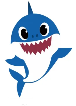 a cartoon shark with its mouth open