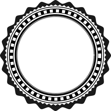 a black and white circular frame