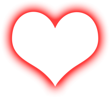 a white heart with a shadow on it
