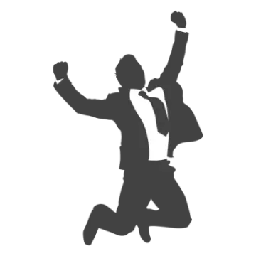 a silhouette of a man jumping in the air