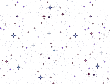 a white background with purple and blue stars