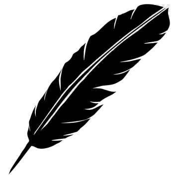 a black and white silhouette of a feather