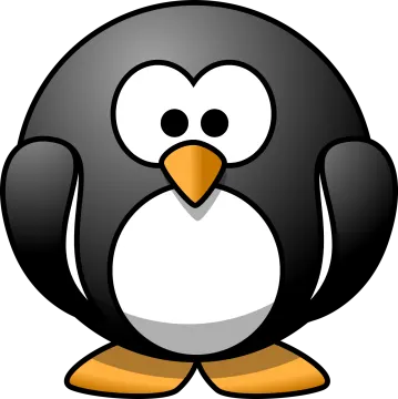 a black and white penguin clipart