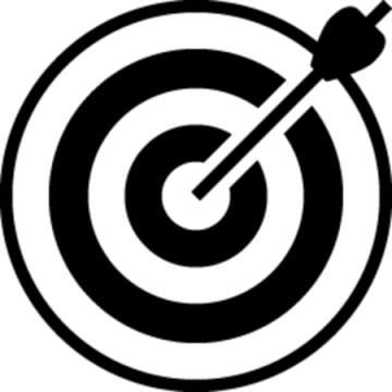 an arrow in the center of a target