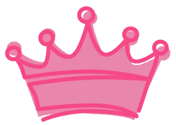 a pink crown on a white background