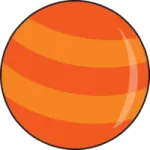 an orange striped ball