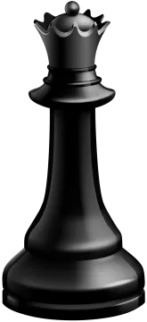 a black chess piece on a white background