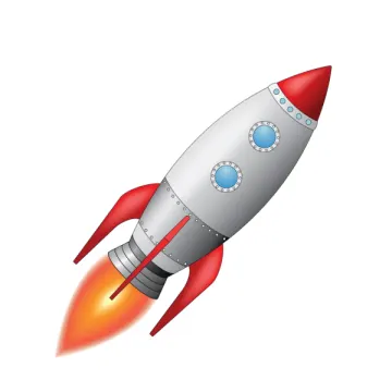 an illustration of a rocket on a white background