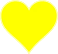 a yellow heart on white background