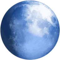 a blue moon on a white background