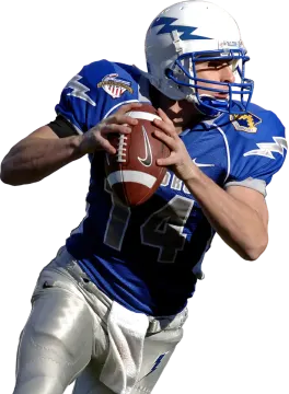 a football player is about to throw the ball