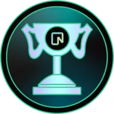 a black and green icon of a trophy