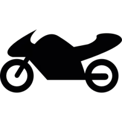 a black and white silhouette of a motorcycle