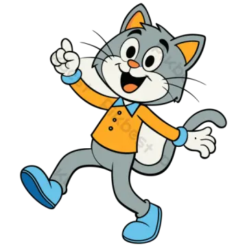 a cartoon cat wearing a suit and running