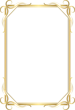 a gold frame with a white background