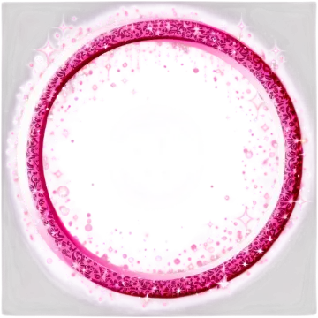a pink and white circle with bubbles on it