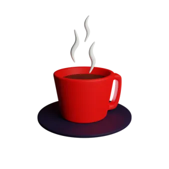 a red coffee cup on a white background
