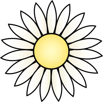 a black and white flower clipart