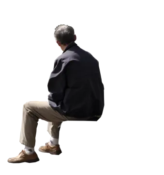 a man sitting on the ground