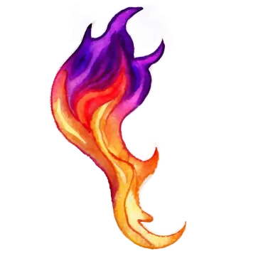 a watercolor drawing of a fire