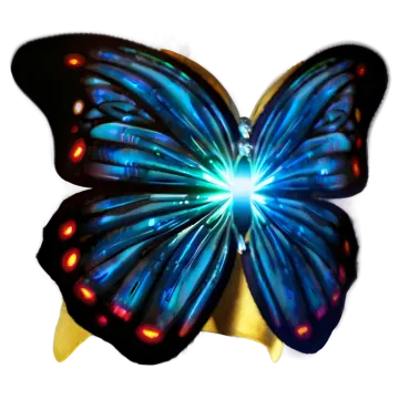 a butterfly with blue and yellow wings