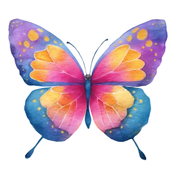 a watercolor painting of a butterfly