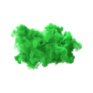 green smoke on a white background