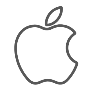 an apple logo on a white background