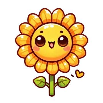 a cartoon sunflower with a smiley face