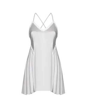 a woman wearing a white tank top
