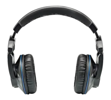 a pair of headphones on a white background