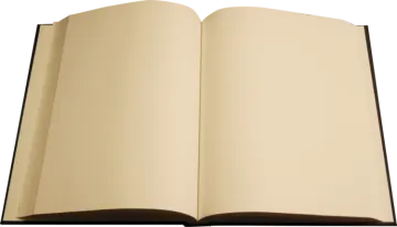 an open book on a white background