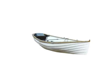 a small white boat on a white background
