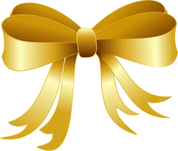 a gold bow