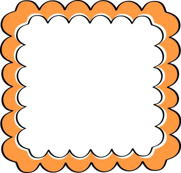 an orange frame with a white background