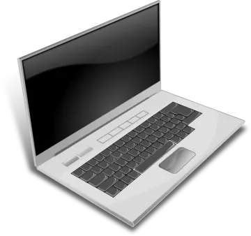 a laptop computer on a white surface