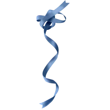 a blue ribbon on a white background