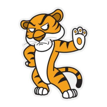 a cartoon tiger running