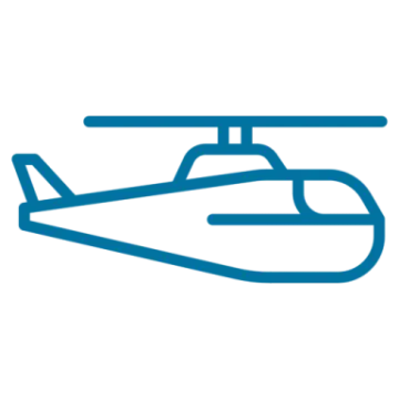 a helicopter icon on a white background