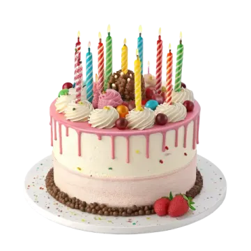 a birthday cake with candles on top of it