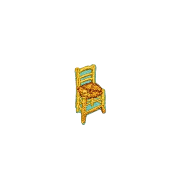 a yellow chair on a white background