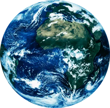 the earth with a white background
