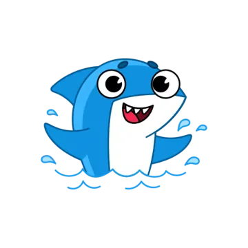 a cartoon dolphin swimming in the water