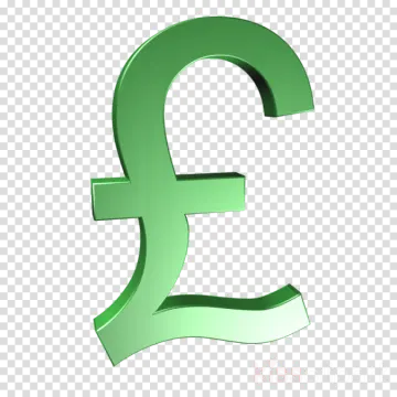 a green pound sign on a transparent background