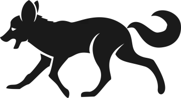 a silhouette of a wolf