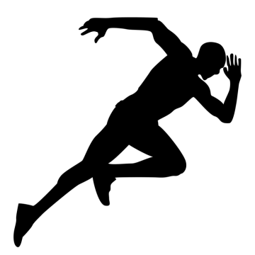 a silhouette of a man running