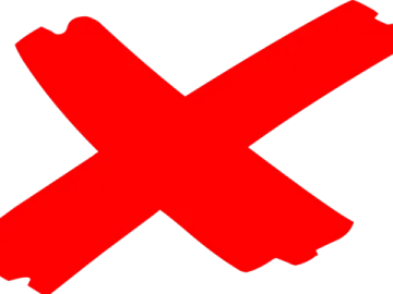 a red x symbol on a white background