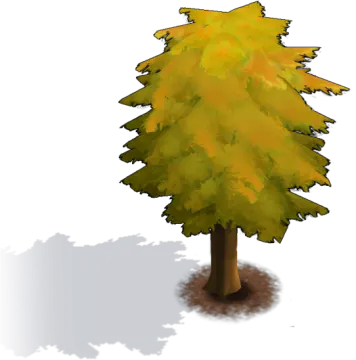 a 3d image of a yellow tree