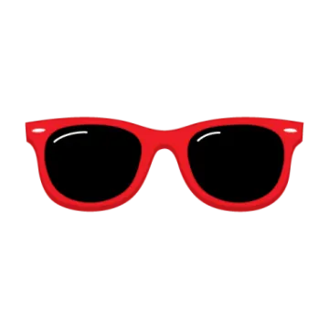 a pair of red sunglasses with black lenses