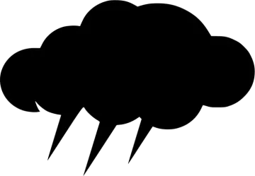 a black and white cloud with lightning